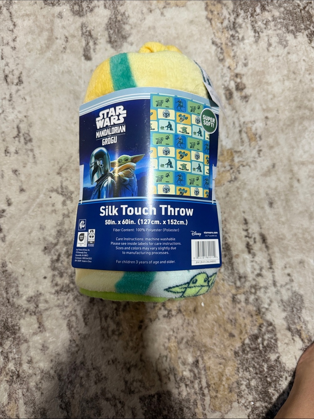 Star Wars Grogu Silk Touch Throw - Yellow, Green, Blue